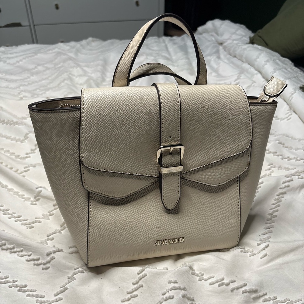 Steve Madden Beige Satchel Bag